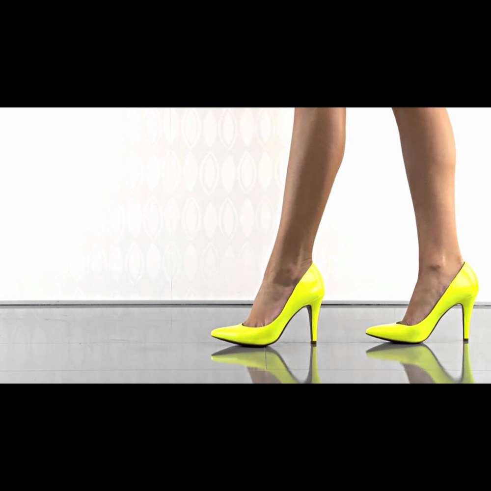 Bcbg neon yellow heels